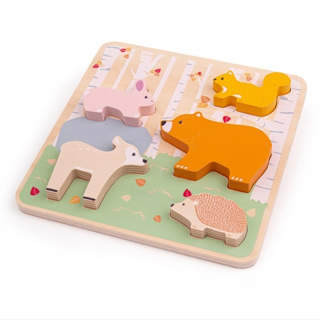 Puzzle in Legno Woodland per Bambini Bigjigs