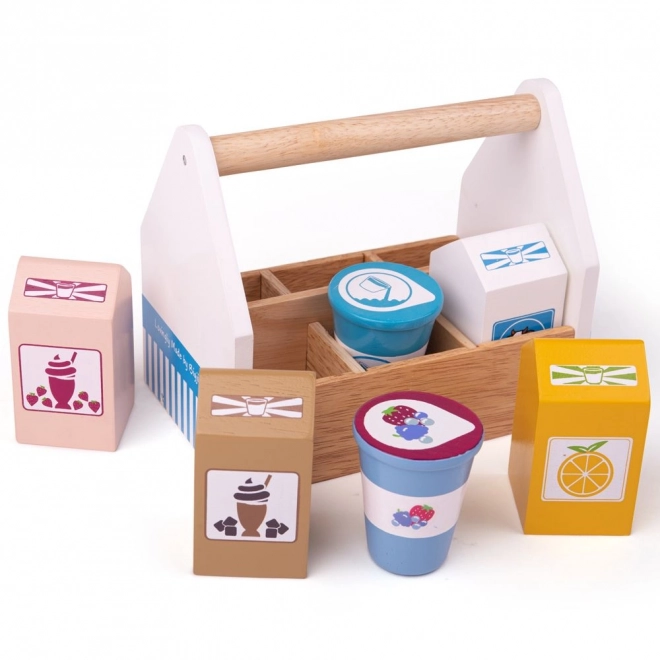 Set alimentare in legno Bigjigs Toys in confezione portatile