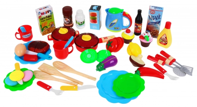 Grande cucina interattiva blu per bambini 3+ con fornelli, rubinetto e pannello audio