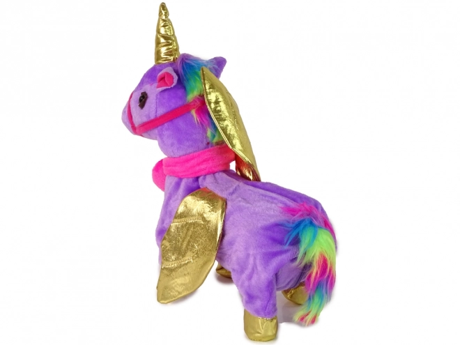 Unicorno Interattivo Viola con Ali d'Oro