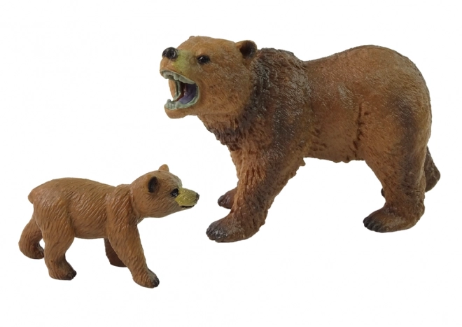 Set di Figurine Orso Grizzly con Cucciolo