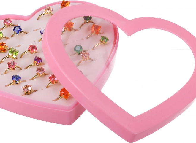 Set di anelli con pietre colorate per bambini