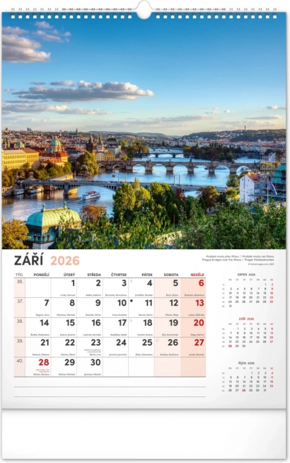 Calendario da parete Praga 2026