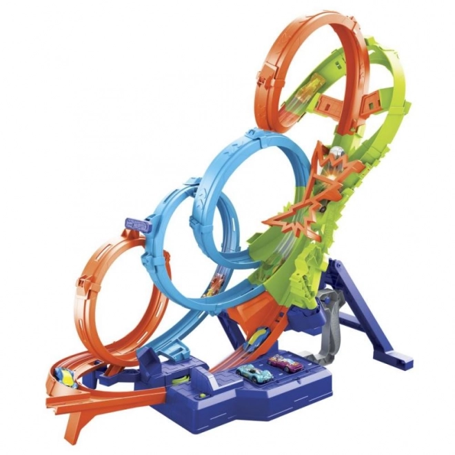 Pista con quattro loop di Hot Wheels