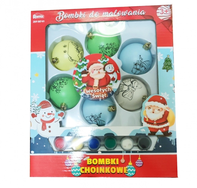 Set di palline di Natale con colori