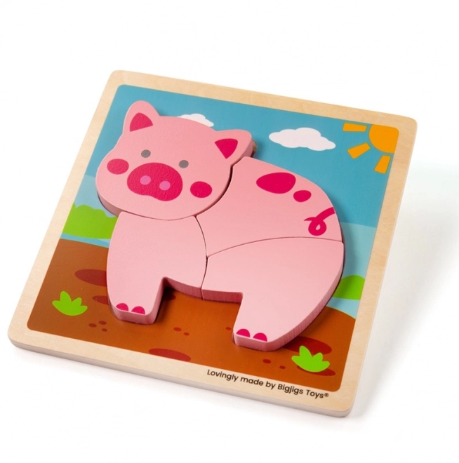 Puzzle ad incastro maialino Bigjigs Toys