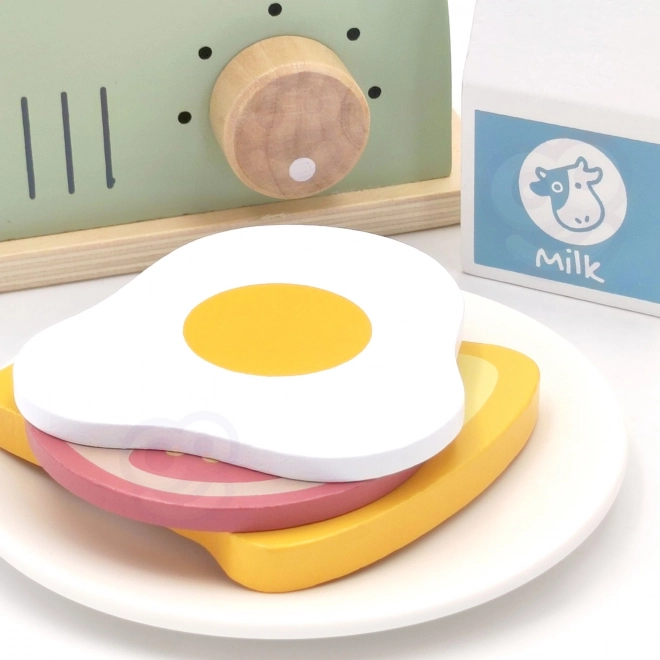 Set colazione tostapane in legno in colori pastello di Tooky Toy
