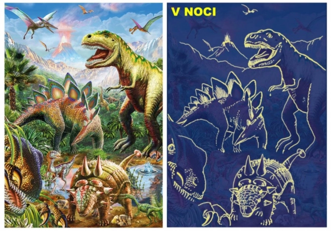 Puzzle fluorescenti Dinosauri del Mondo XL 100 pezzi