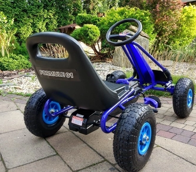 Kart a pedali + Pneumatici gonfiabili + Sedile regolabile – Blu