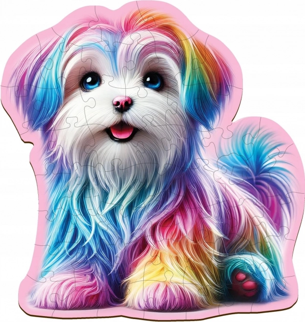 Puzzle in legno Cucciolo felice 50 pezzi