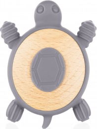 Massaggiagengive in silicone e legno Turtle, Dove Grey