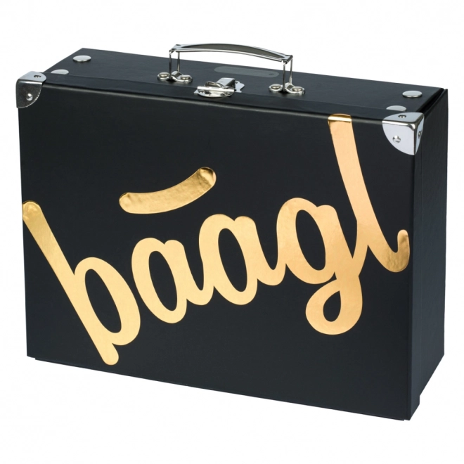 Valigia pieghevole scolastica Baagl Gold con finiture in metallo