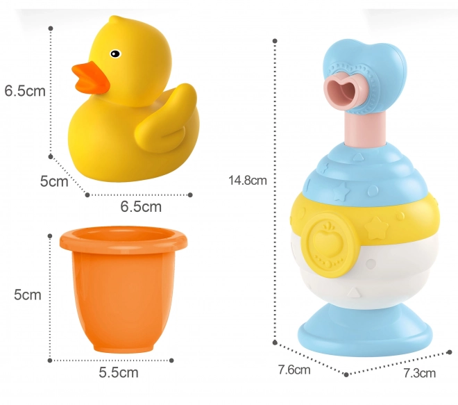 Set da Bagno per Bambini con Tazza, Anatra e Dispenser di Sapone