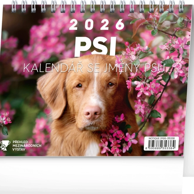 Calendario da tavolo Cani con nomi di cani 2026
