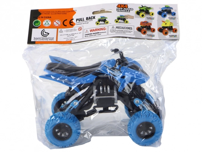 Quad da Spinta per Bambini con Motore a Frizione e Ruote in Gomma Blu