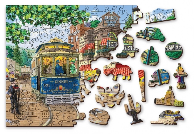 Puzzle in legno strada vittoriana 2-in-1