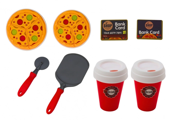 Set negozio pizza con registratore di cassa