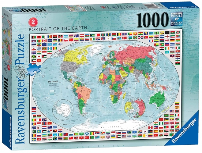 Puzzle Ravensburger Mappa del Mondo a Colori 1000 pezzi