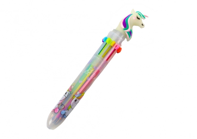 Penna Multicolore Automatica Unicorno - 10 Colori