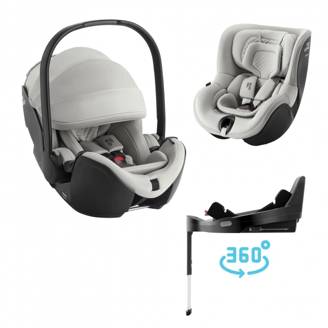 Set seggiolino auto Baby-Safe Pro Lux + Base Vario 5Z + seggiolino auto Dualfix 5Z Lux, Linen Grey