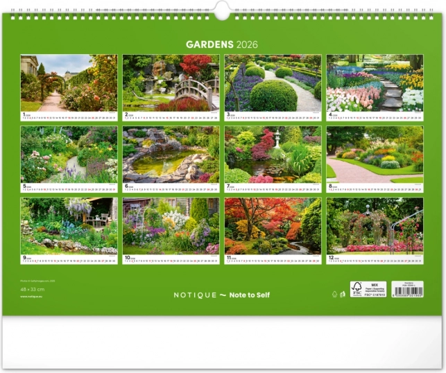 Calendario da parete Giardini 2026
