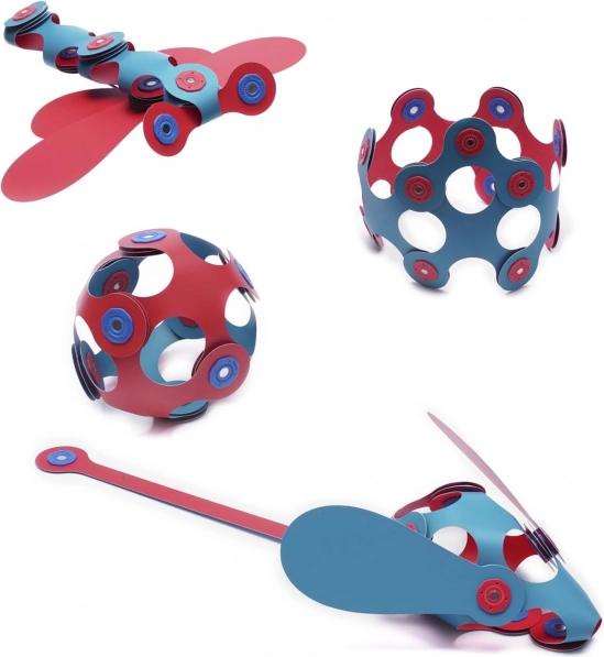Gioco di costruzione magnetico Clixo Itsy Flamingo e Turchese