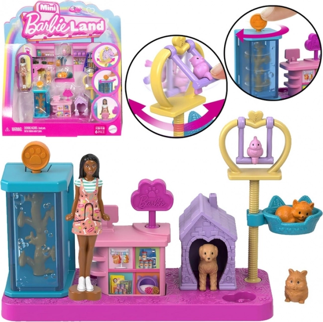 Mini set di gioco BARBIE Land – veterinaria e animaletti