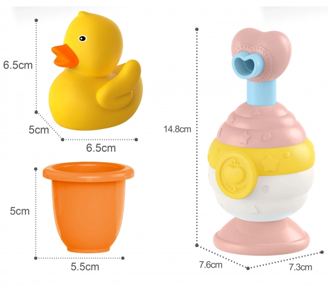 Set bagnetti per bambini con bicchiere, anatra e dispenser sapone