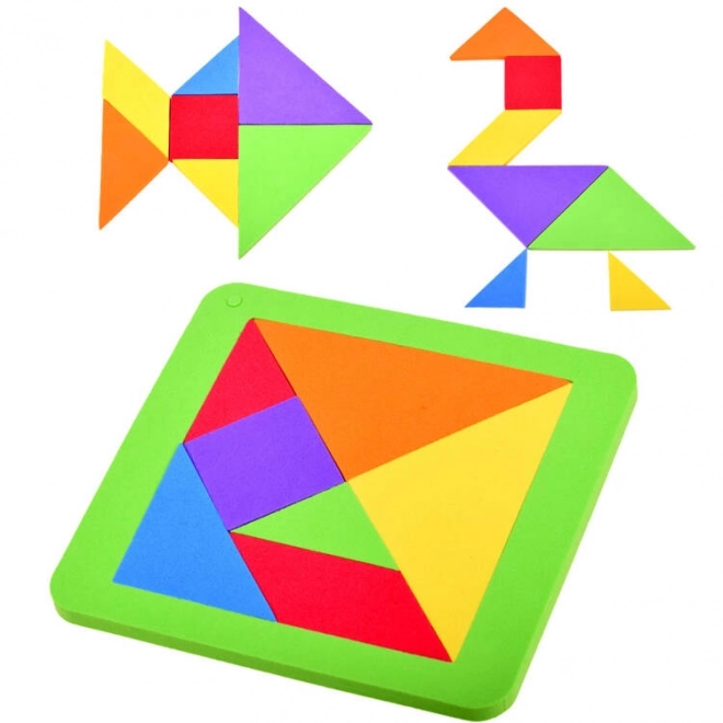 Puzzle tangram in schiuma multicolore