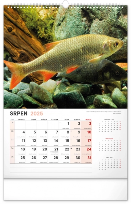 Calendario da Parete da Pesca 2025