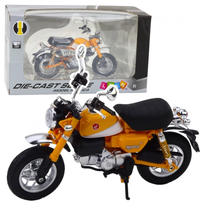 Retro classica moto in metallo gialla 1:12