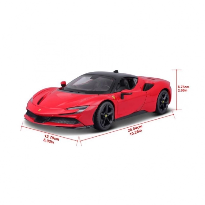 Modellino Ferrari SF90 Stradale Rossa in scala 1:18 di Bburago