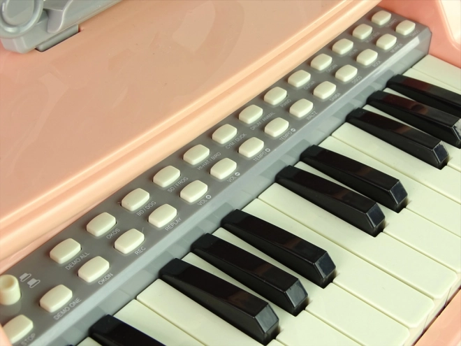 Pianoforte Elettrico Rosa con Sgabello 25 Tasti