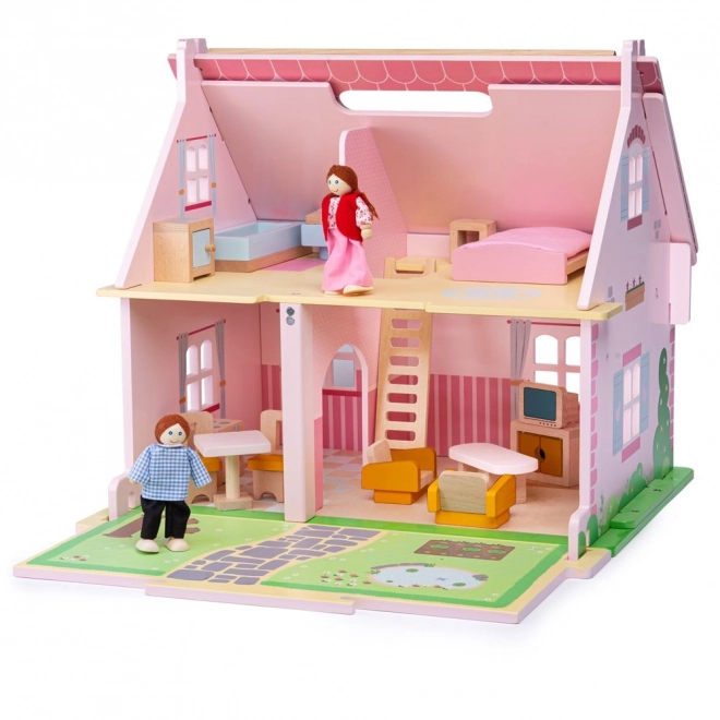 Casa delle bambole in legno portatile Bigjigs Toys