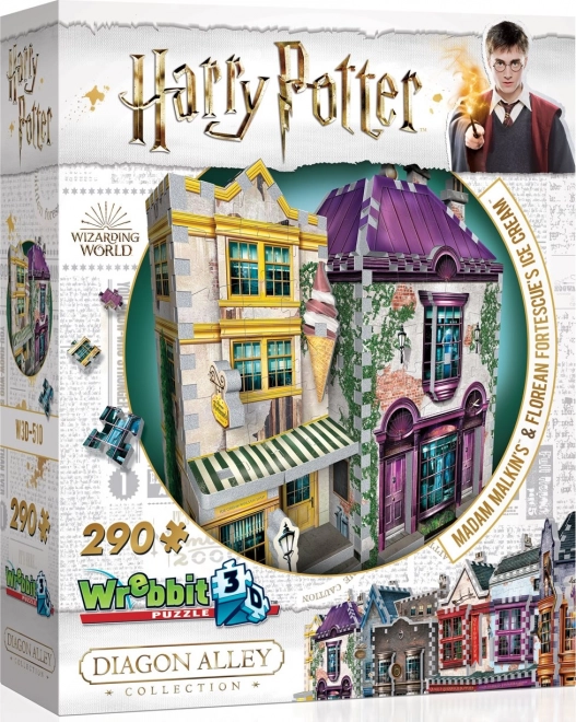 Puzzle 3D Wrebbit Gelateria Fortescue e Madame Malkin Harry Potter