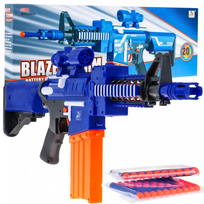 Fucile Automatico Blaze Storm per Bambini con 20 Dardi in Schiuma e Mirino