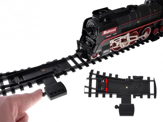 Grande trenino elettrico con locomotiva fumante