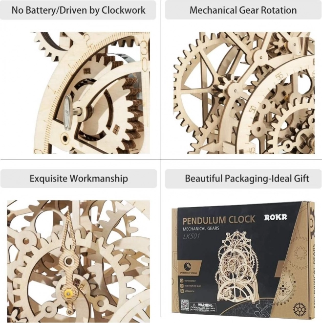 Puzzle 3D in legno Orologio a Pendolo