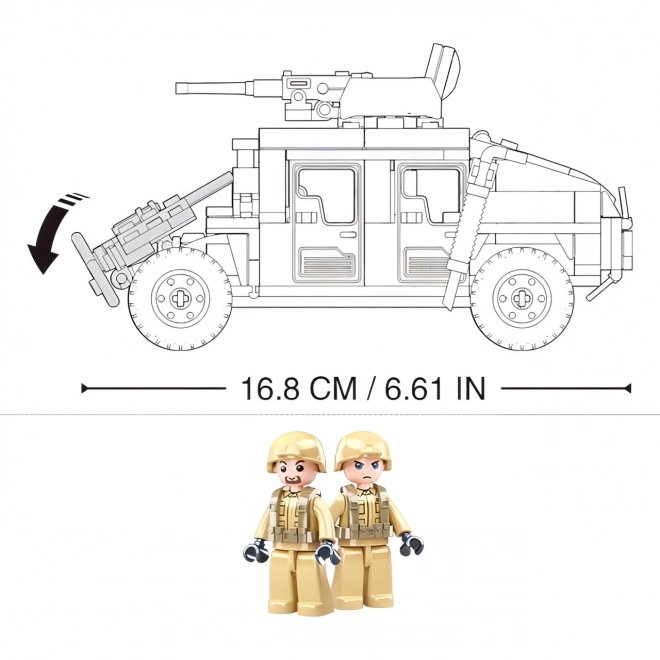 Blocco Modellino Fuoristrada Hummer Esercito Sluban