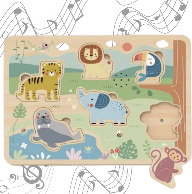 Tooky Toy Puzzle Interattivo in Legno Animali