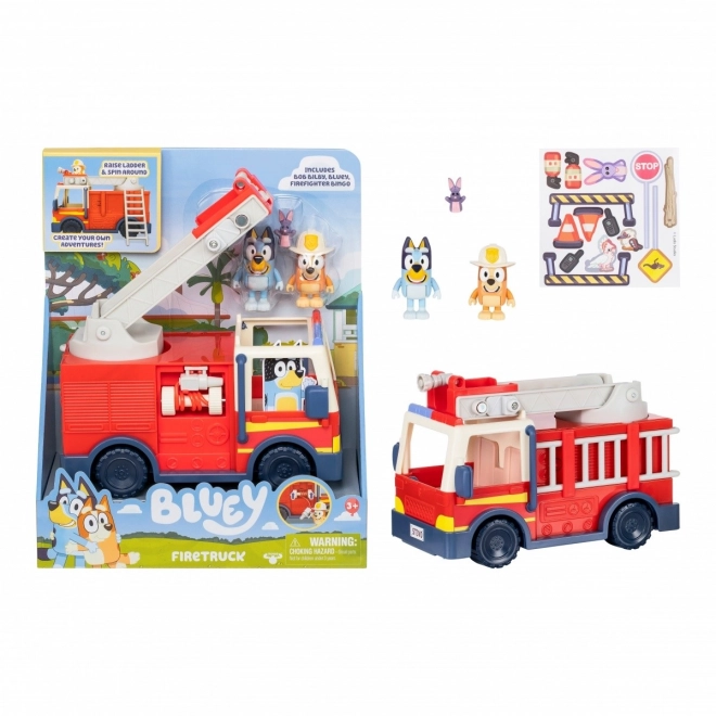 Set di personaggi Bluey Camion dei pompieri