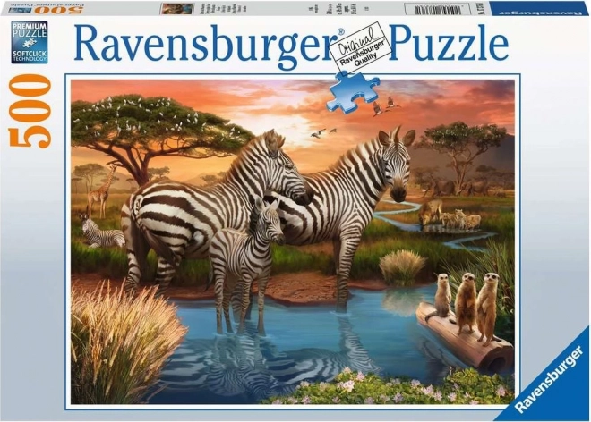 Puzzle zebre al pozzo 500 pezzi