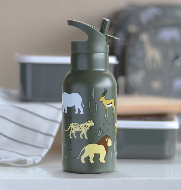 A Little Lovely Company Bottiglia in acciaio inox 500 ml – Animali della savana
