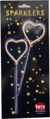 Stelle scintillanti dorate a forma di cuore 16,5 cm