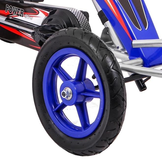 Go-kart Full Ahead AIR con pedali per bambini 3+ Blu + Regolazione sedile + Ruote gonfiabili + Freno a mano