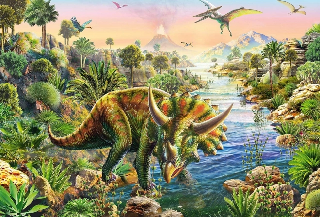 Puzzle Avventura dei Dinosauri 3x48 pezzi