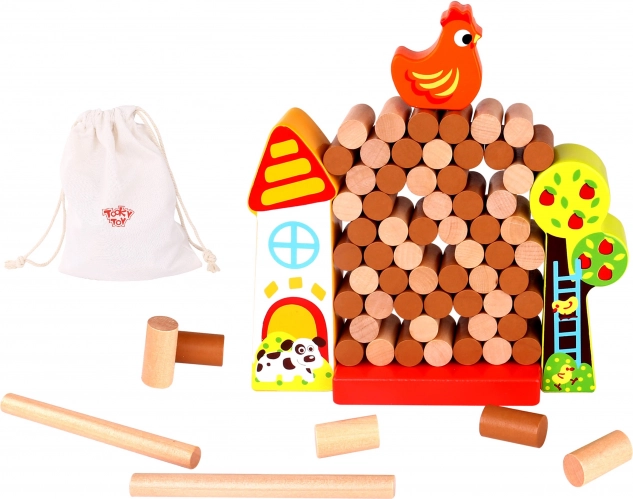Gioco in Legno Caduta del Pulcino Fattoria Tooky Toy