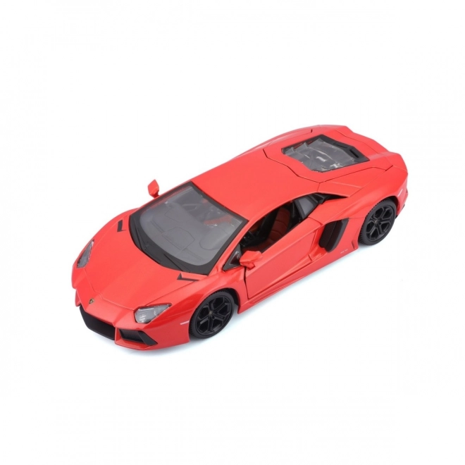 Lamborghini Aventador Coupé in metallo arancione-rosso scala 1:24