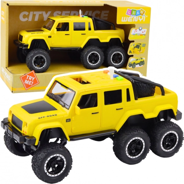 Pick-up fuoristrada con effetti luminosi e sonori con attrito 6x6