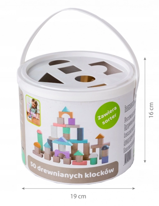 Blocchi di legno per bambini con contenitore Ecotoys